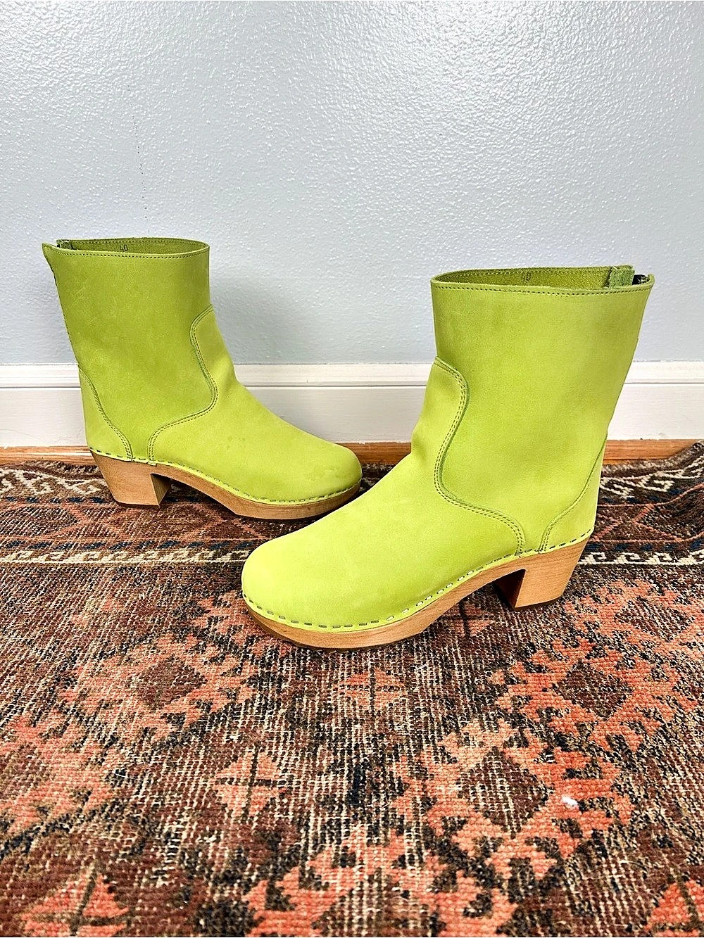 Cape Clogs Green Suede Clog Boots